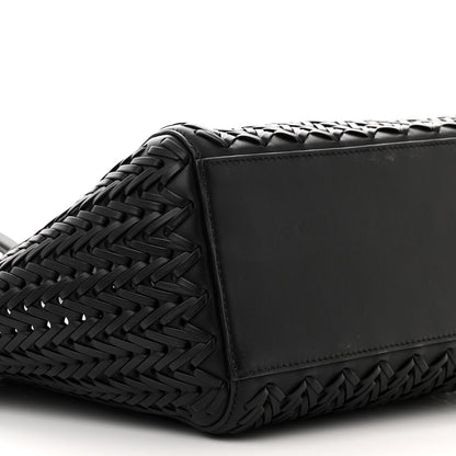 Fendi Vitello Grace Woven Medium Fendi Origami Black 10 of 12