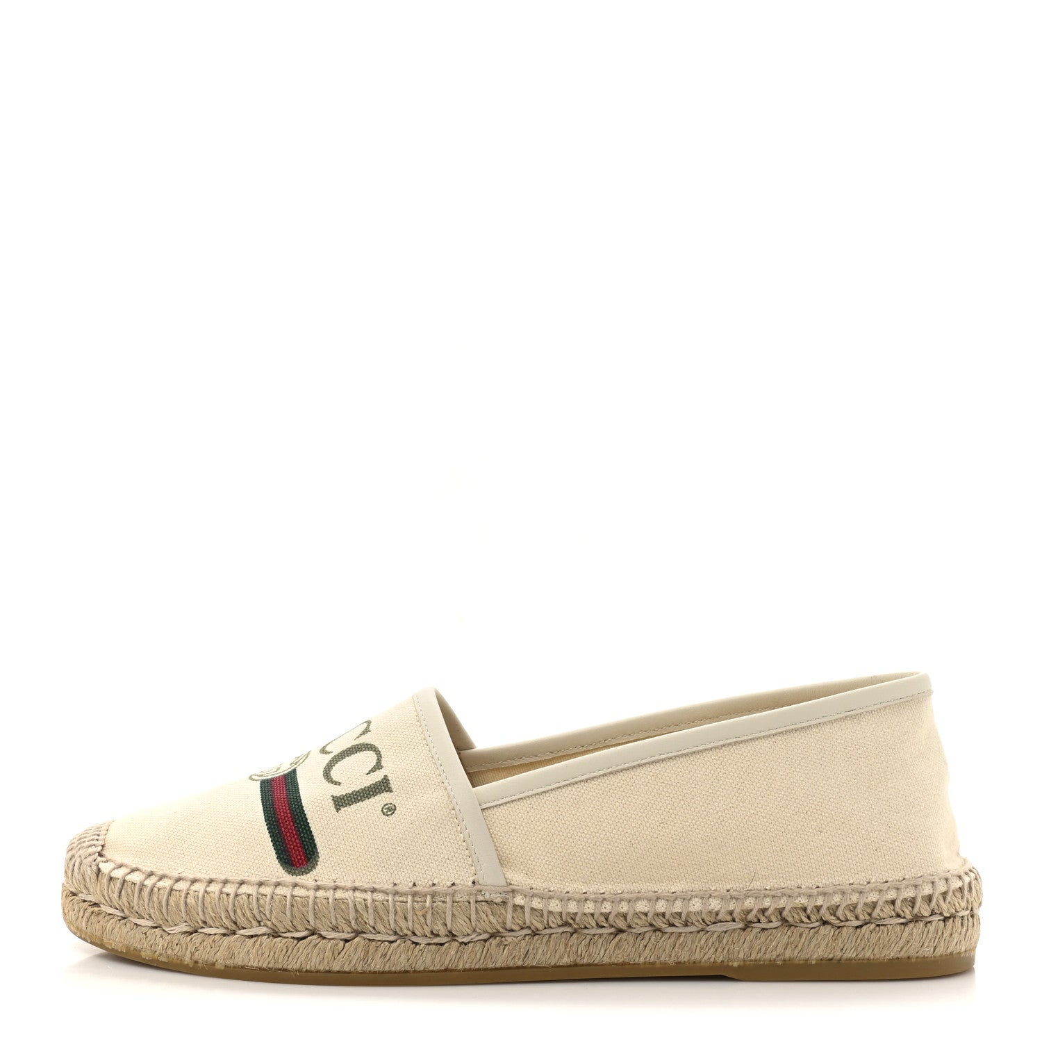 Gucci Canvas Logo Espadrilles 39.5 Greggio White 1 of 10