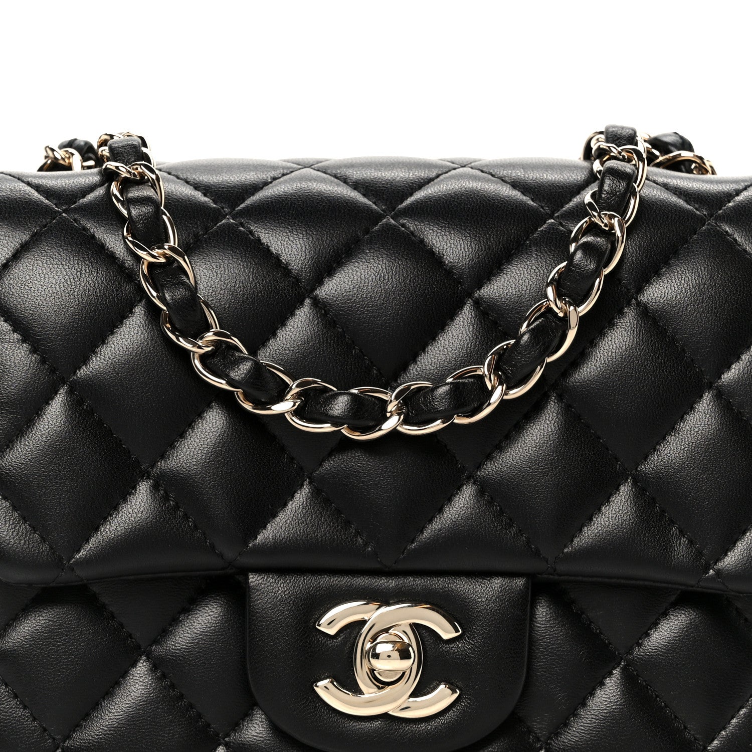 Chanel Lambskin Quilted Mini Square Flap Black 9 of 12