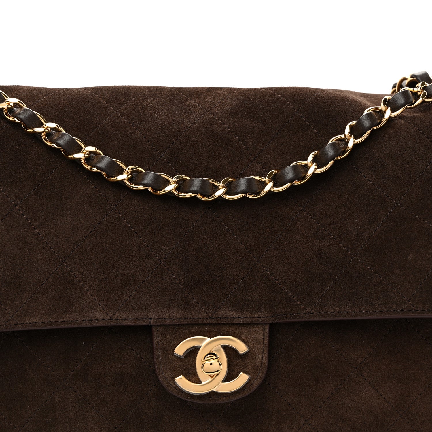 Chanel Suede Calfskin Small Souplissimo Maxi Flap Dark Brown 8 of 11