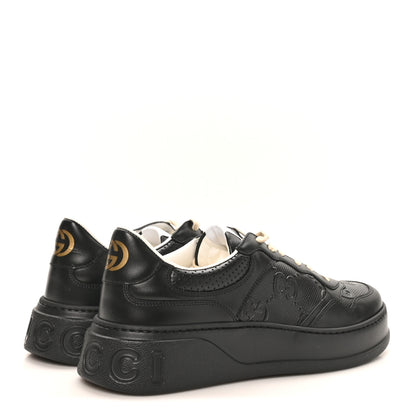 Gucci Calfskin GG Tennis Embossed Perforated Mens Interlocking G 55mm Sneakers 11.5 Black 5 of 10