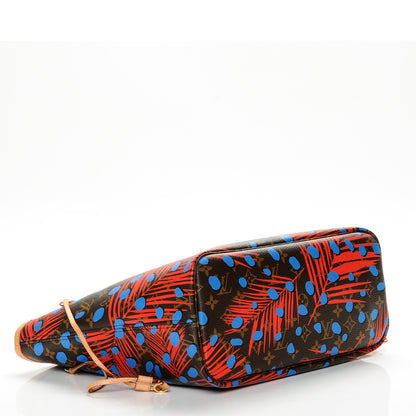 Louis Vuitton Monogram Jungle Dots Neo Neverfull MM Coquelicot Denim 5 of 7