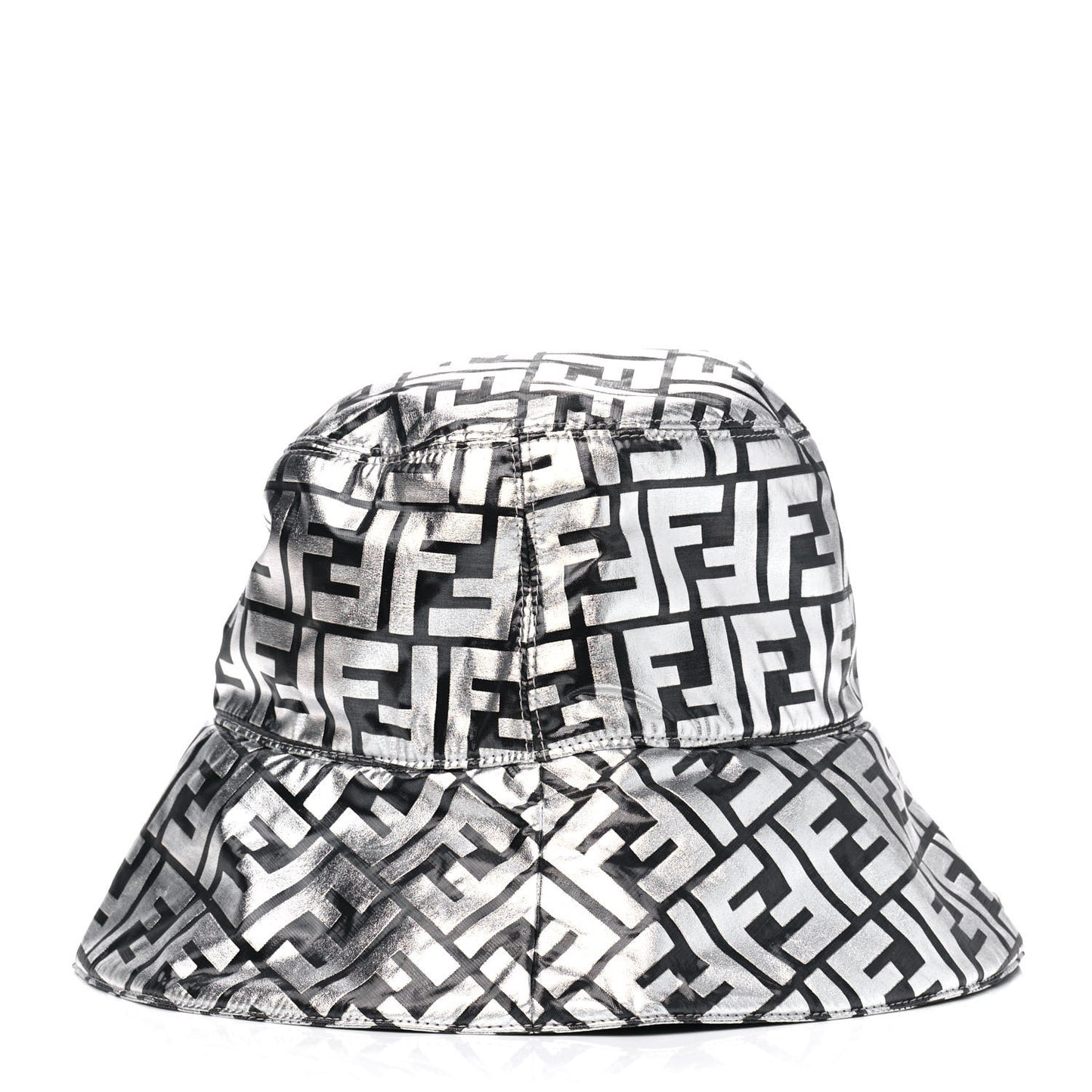 Nylon Prints On Monogram FF Bucket Hat L Silver