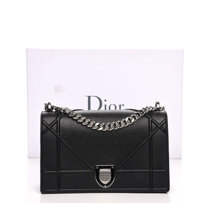 Christian Dior Grained Calfskin Medium Diorama Flap Bag Black 10 of 12