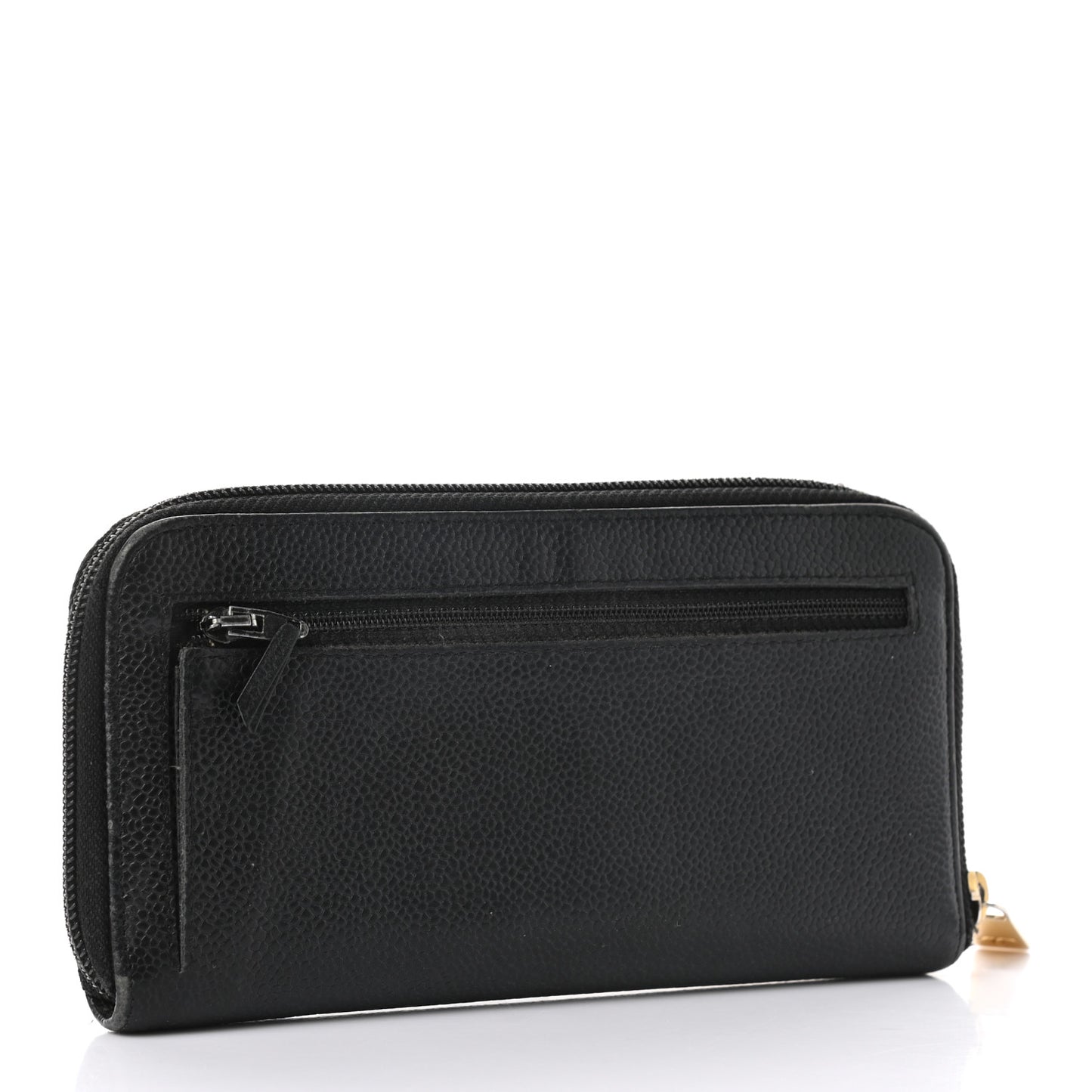Caviar Large Timeless CC Zip Around Wallet Black