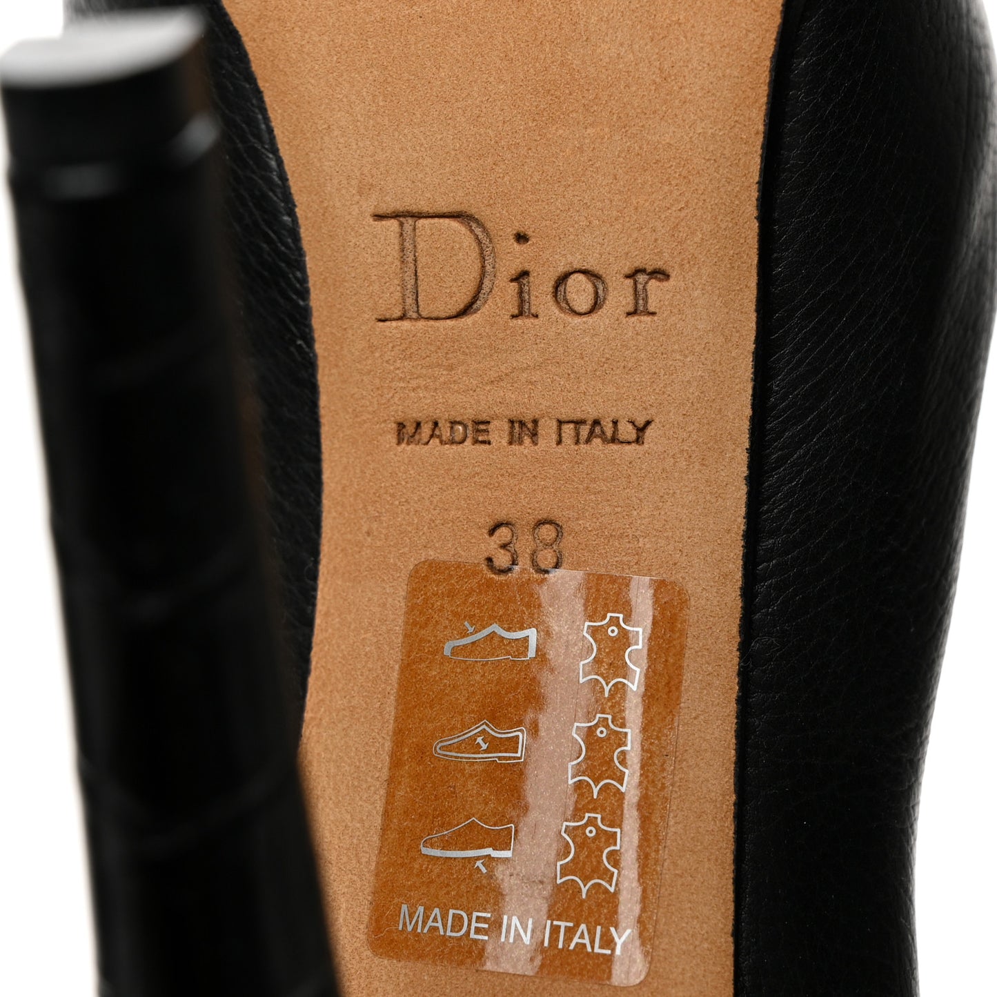 Grained Calfskin Crocodile Embossed Platform Boots 38 Black