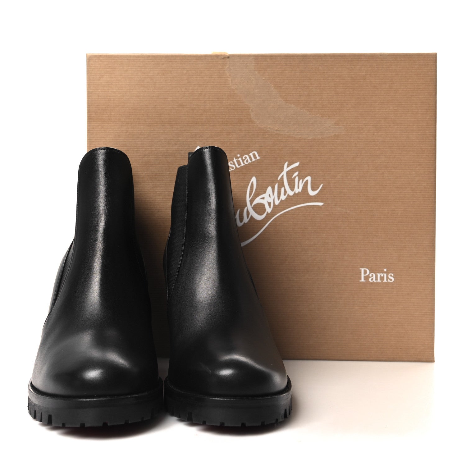 Christian Louboutin Calfskin Marchacroche 70 Chelsea Boots 37.5 Black 8 of 8