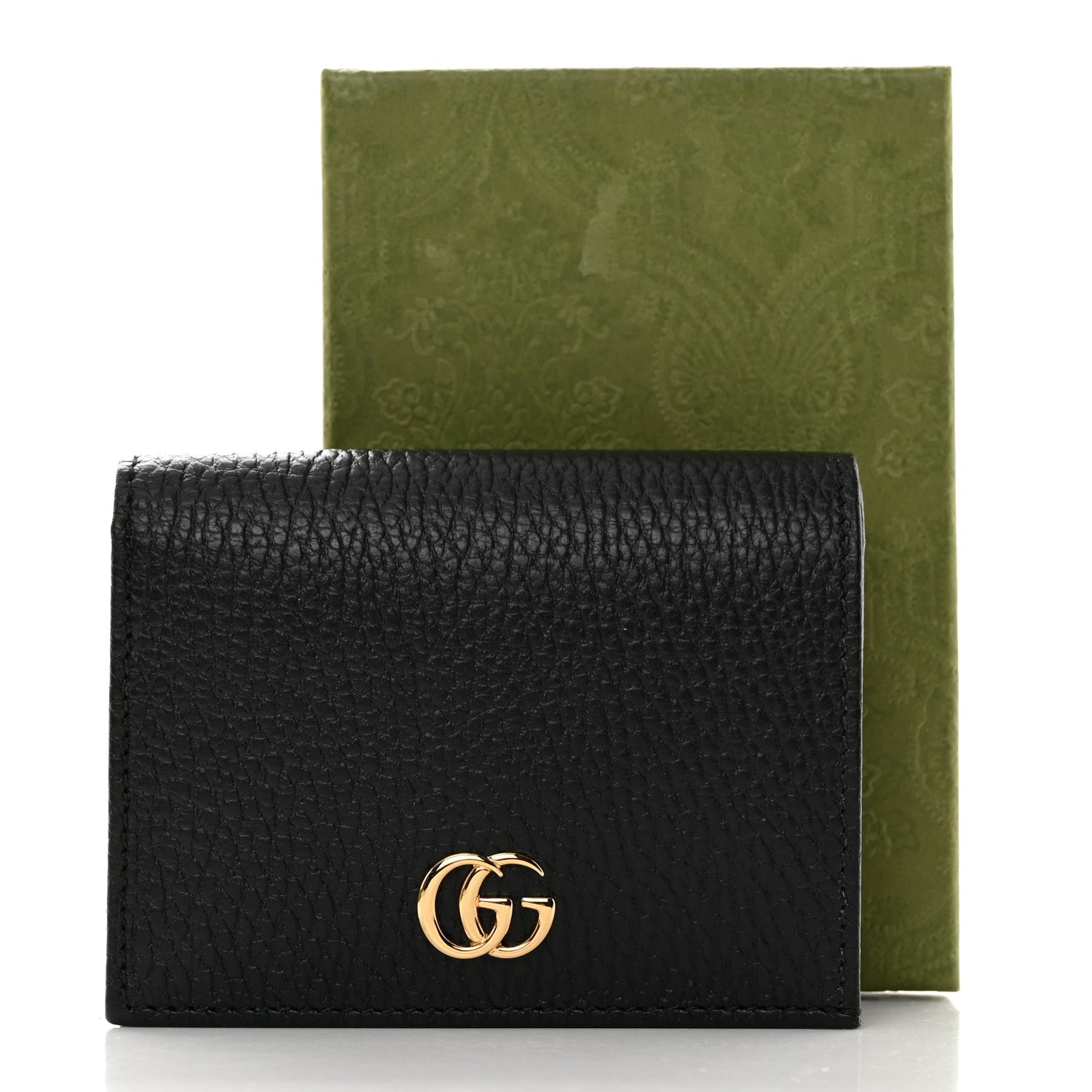 Gucci Pebbled Calfskin GG Marmont Card Case Black 8 of 8