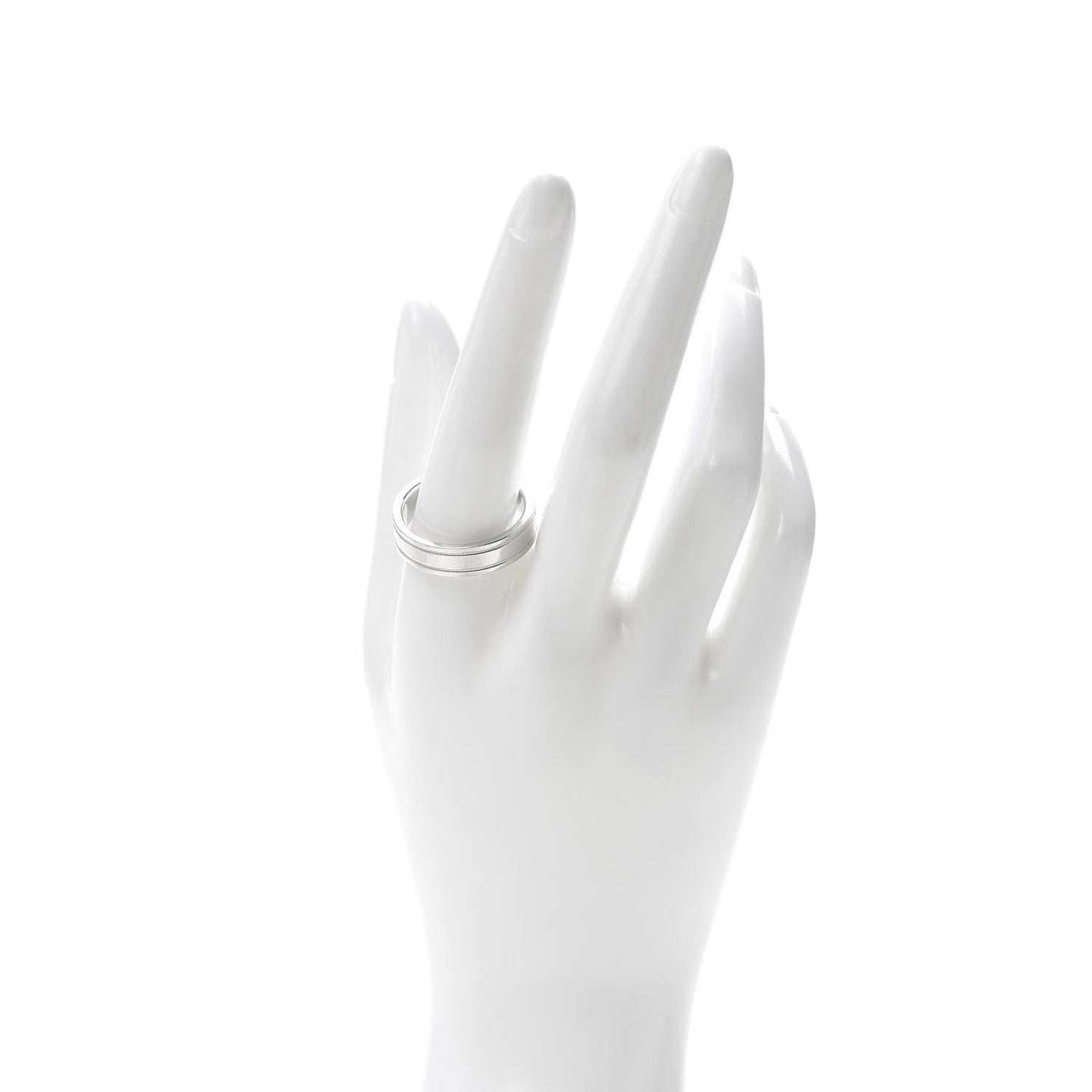 Platinum 6mm Essential Double Milgrain Band Ring 66 11.5