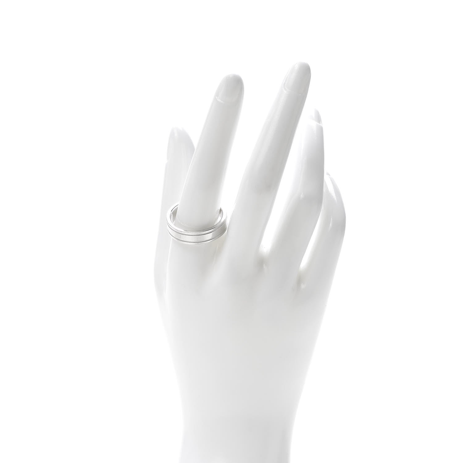 Tiffany Platinum 6mm Essential Double Milgrain Band Ring 66 11.5 2 of 4