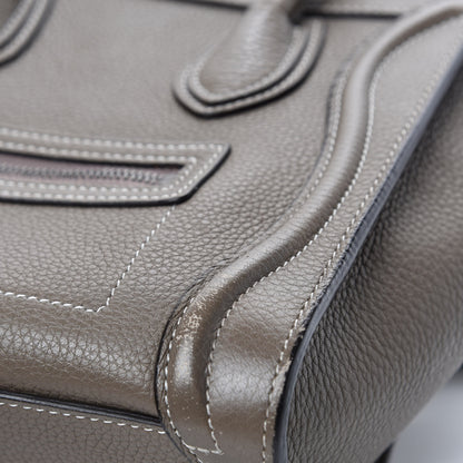 Celine Drummed Calfskin Nano Luggage Souris 10 of 20