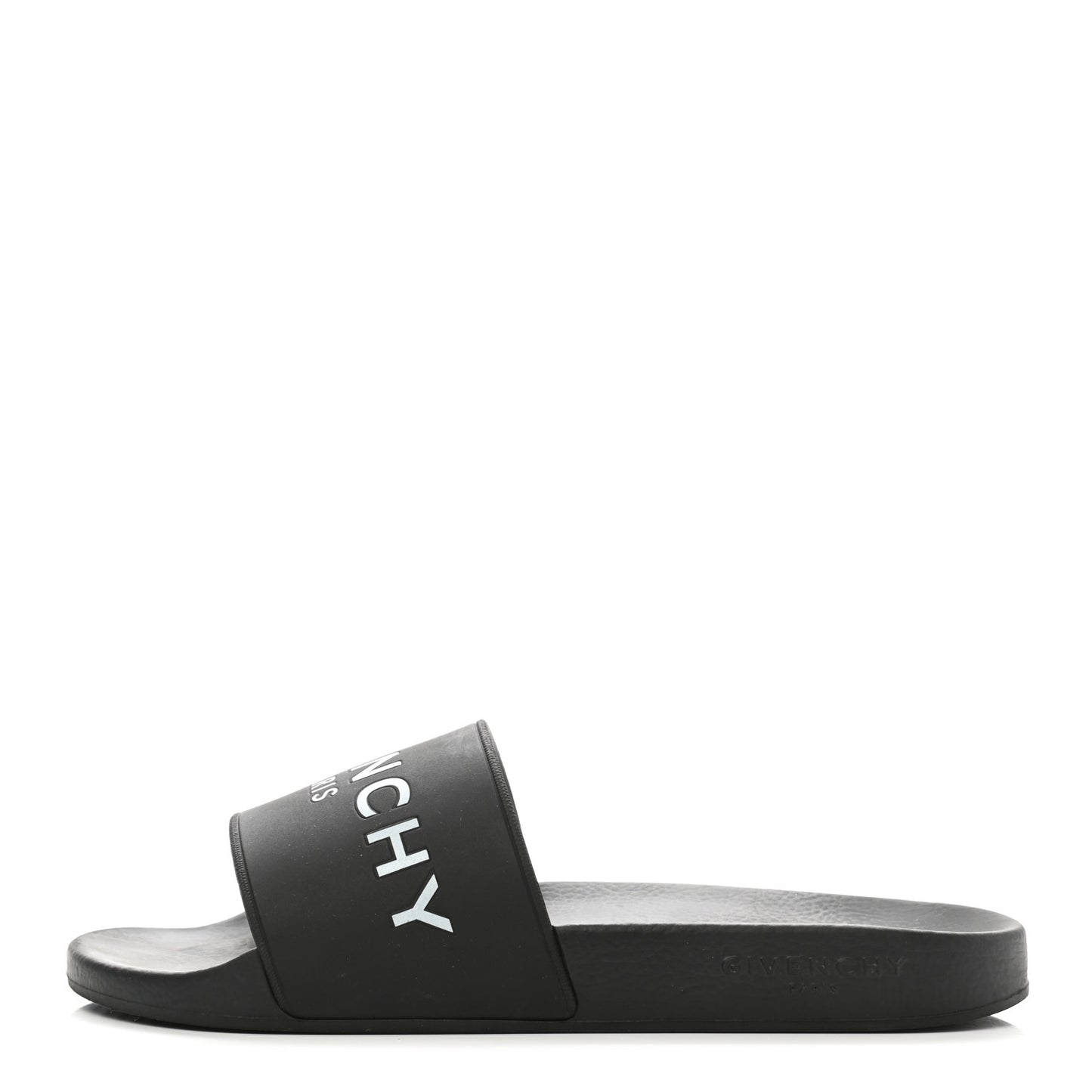 Rubber Logo Pool Slide Sandals 40 Black