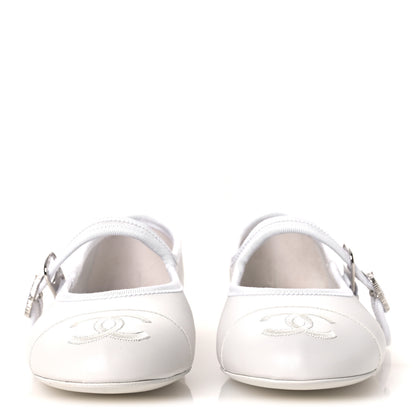 Chanel Lambskin Mary Jane Flats 36.5 White 3 of 11