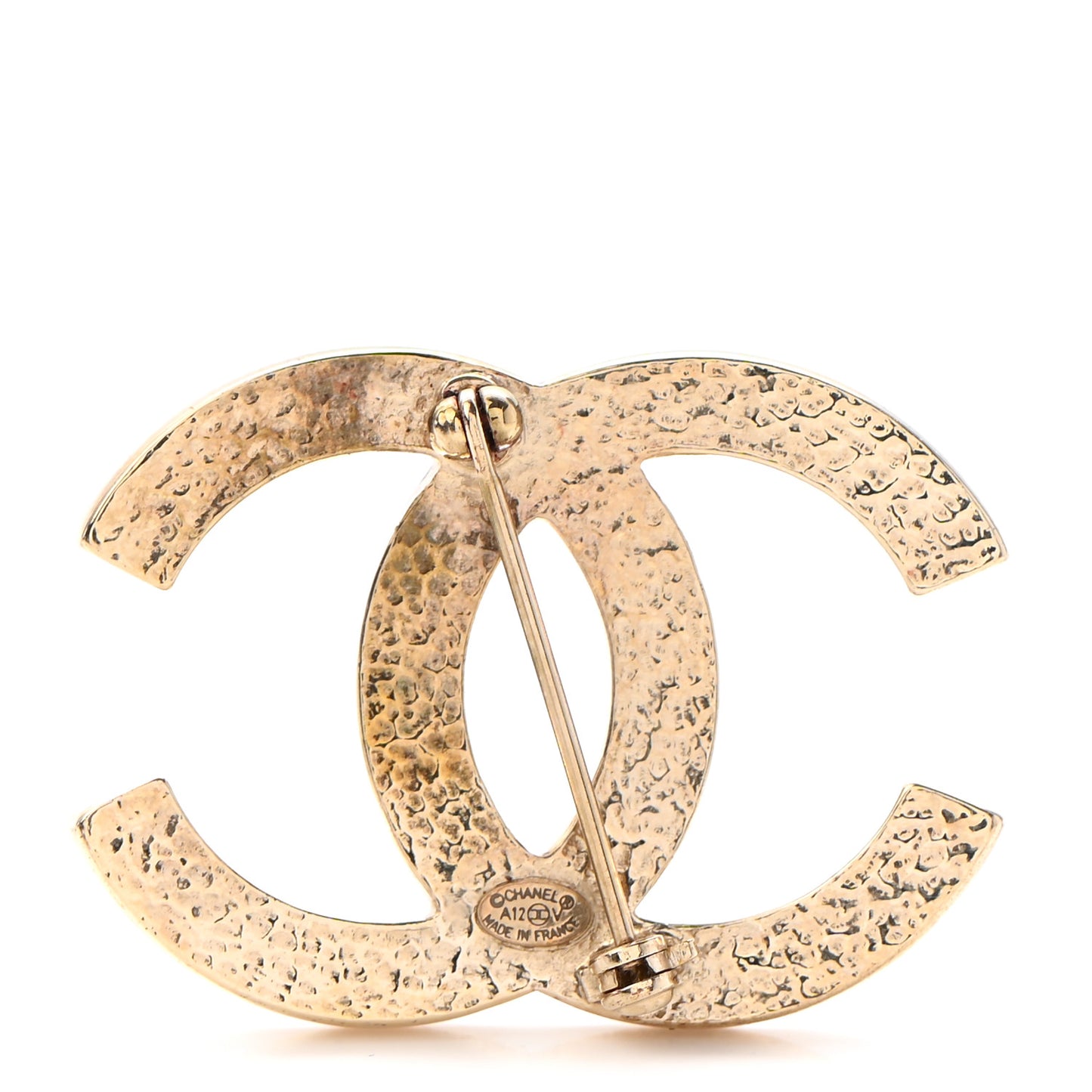Pearl CC Brooch Pin Gold