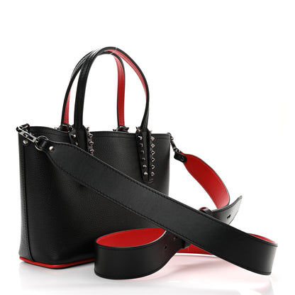 Christian Louboutin Calfskin Spikes Mini East West Cabata Tote Black 2 of 9