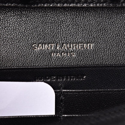 Saint Laurent Sequin Suede Monogram Chain Wallet Fuchsia Black 6 of 11