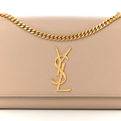 Saint Laurent Grain De Poudre Medium Monogram Kate Satchel Dark Beige 8 of 14