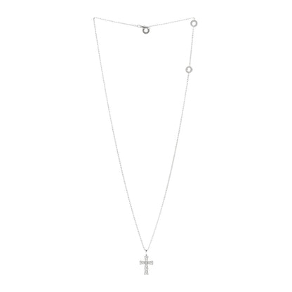 Bulgari 18K White Gold Diamond Croce Cross Pendant Necklace 3 of 5
