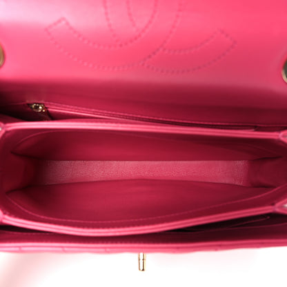 Chanel Lambskin Chevron Quilted Small Trendy CC Dual Handle Flap Bag Pink 5 of 10