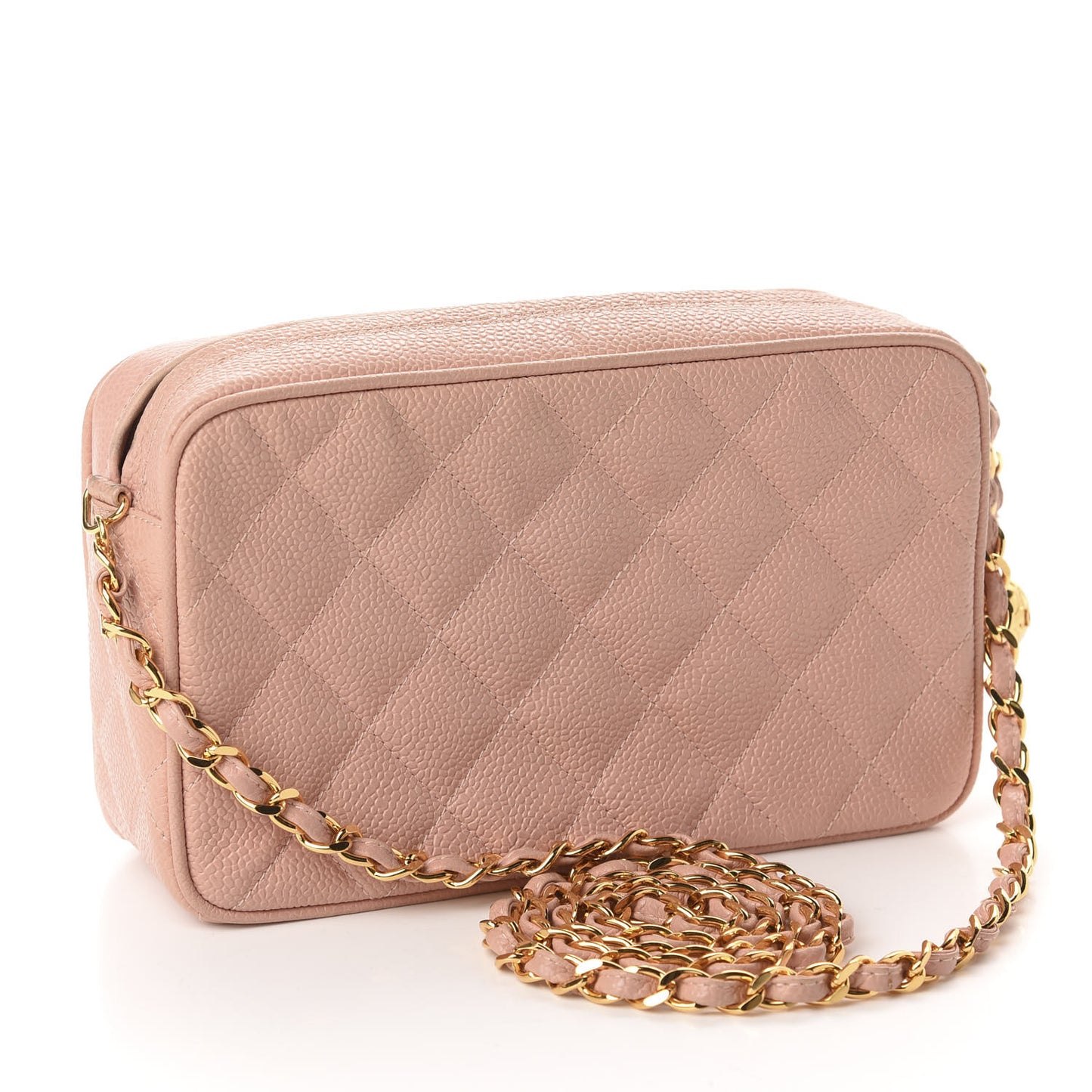 Caviar Quilted Small CC Camera Case Pink