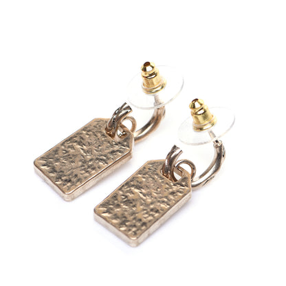 Chanel CC Tag Drop Earrings Gold 3 of 8
