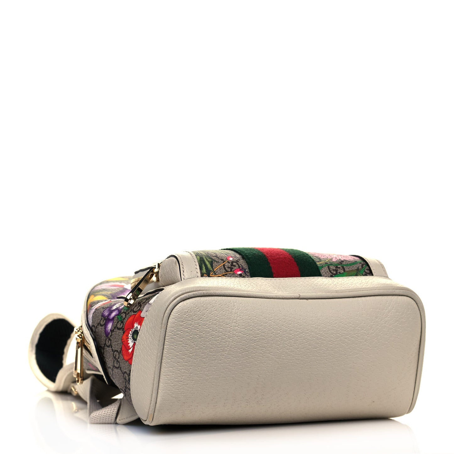 GG Supreme Monogram Flora Web Small Ophidia Day Backpack White