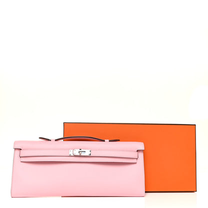 Hermes Swift Kelly Cut Clutch Pochette Rose Sakura 10 of 10