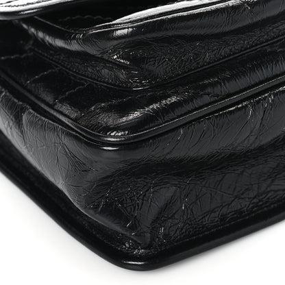 Saint Laurent Crinkled Lambskin Matelasse Monogram Baby Niki Chain Satchel Black 8 of 9