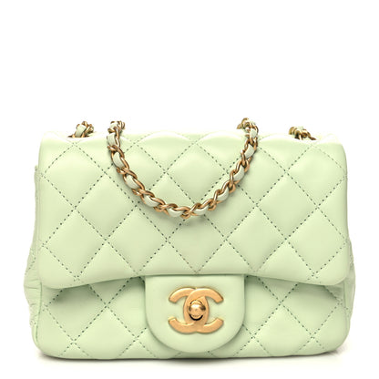 Chanel Lambskin Quilted Mini Pearl Crush Flap Light Green 1 of 12