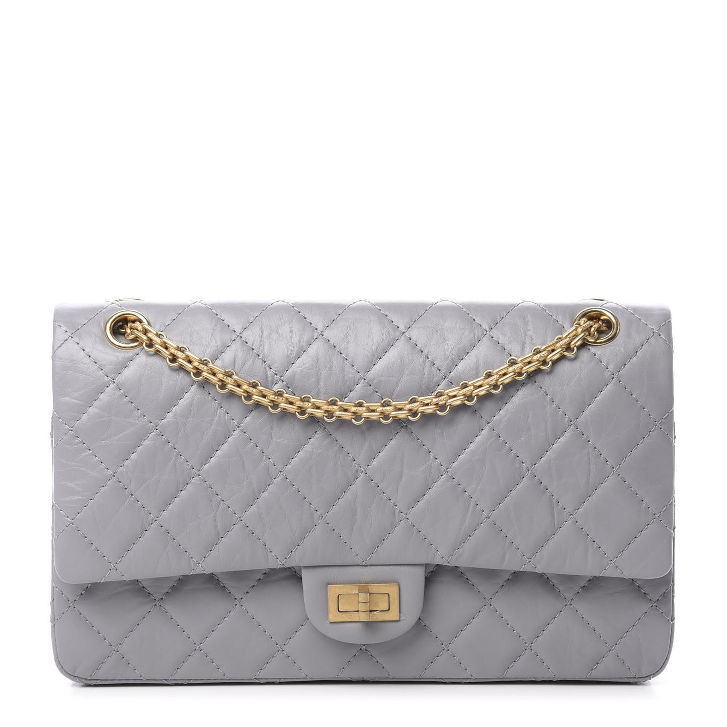 Aged Calfskin Quilted 2.55 Reissue 226 Flap Grey