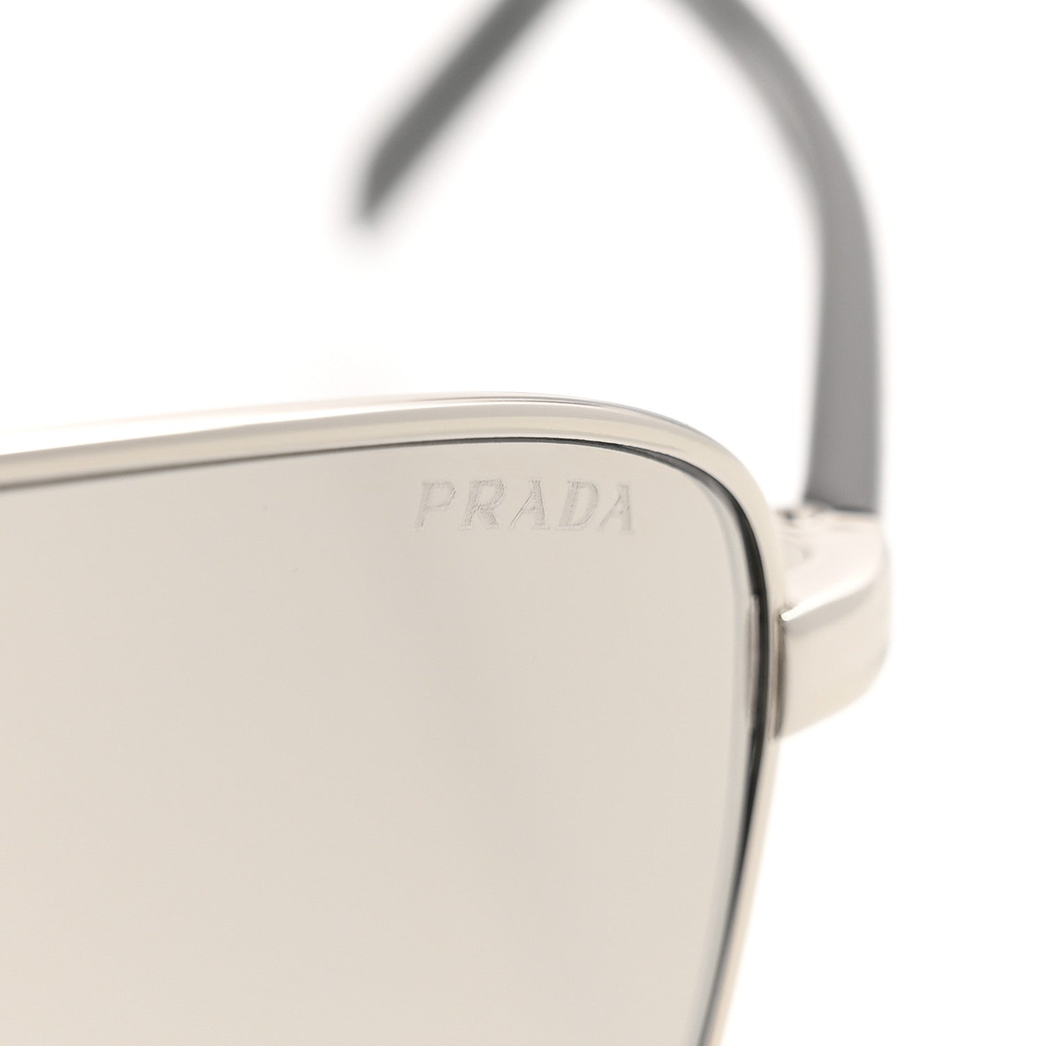 Prada Metal Shield Sunglasses SPR 69ZS Silver Light Grey 1776918