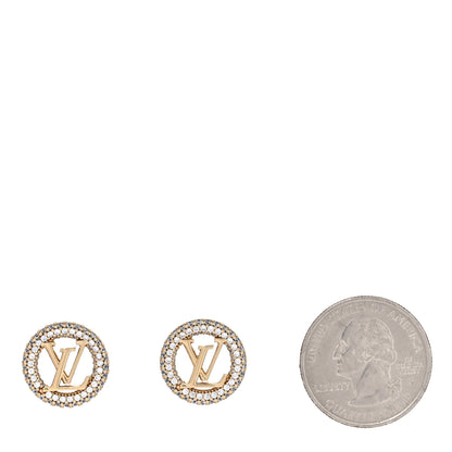 Louis Vuitton Metal Crystal Louise By Night Earrings Gold 2 of 5