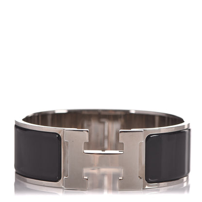 Hermes Enamel Wide Clic Clac H Bracelet PM Black 1 of 7