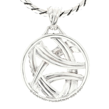 David Yurman Sterling Silver 18K Yellow Gold Papyrus Enhancer Pendant Necklace 3 of 4