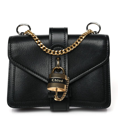 Chloe Shiny Goatskin Calfskin Mini Aby Chain Shoulder Bag Black 1 of 9
