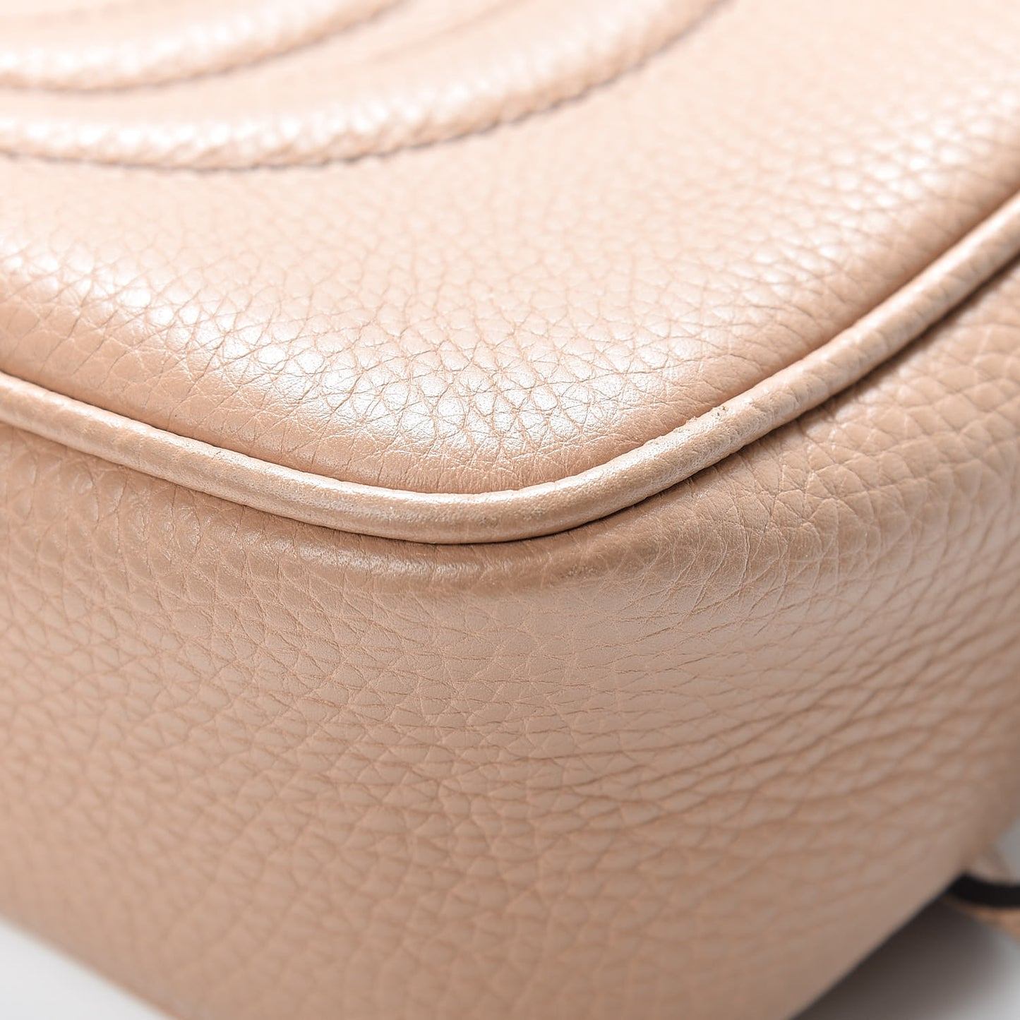 Pebbled Calfskin Small Soho Disco Bag Rose Beige