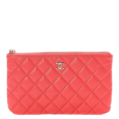 Chanel Caviar Quilted Cosmetic Case Red 1 of 8