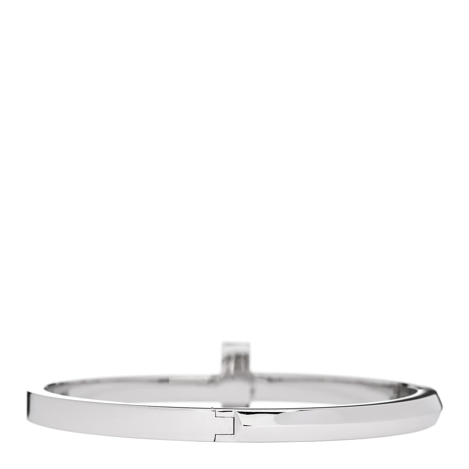 Tiffany 18K White Gold Wide T T1 Hinged Bangle Bracelet 2 of 4
