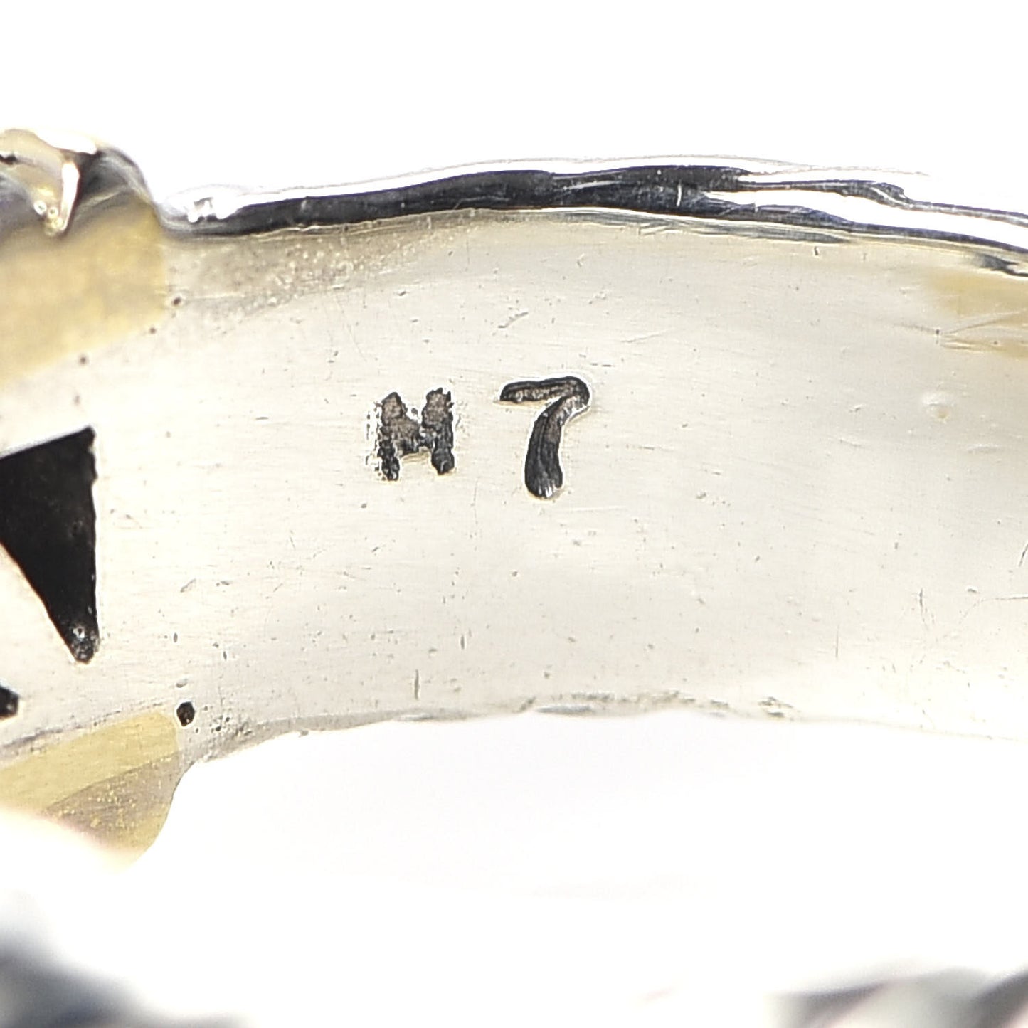 Sterling Silver 18K Yellow Gold Diamond 8mm Metro Cable Ring 53 6.5