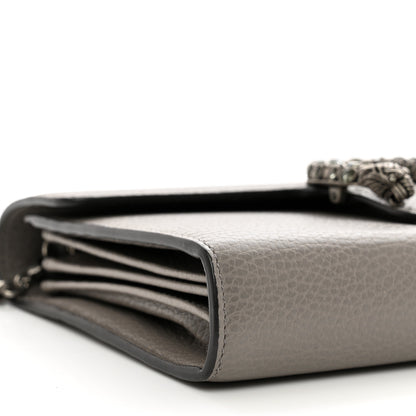 Gucci Dollar Calfskin Crystal Mini Dionysus Chain Wallet Dusty Grey Black Diamond 9 of 10