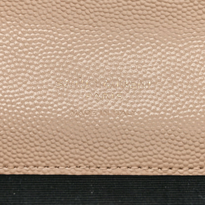 Saint Laurent Grain De Poudre Matelasse Chevron Monogram Envelope Clutch Dark Beige 6 of 12