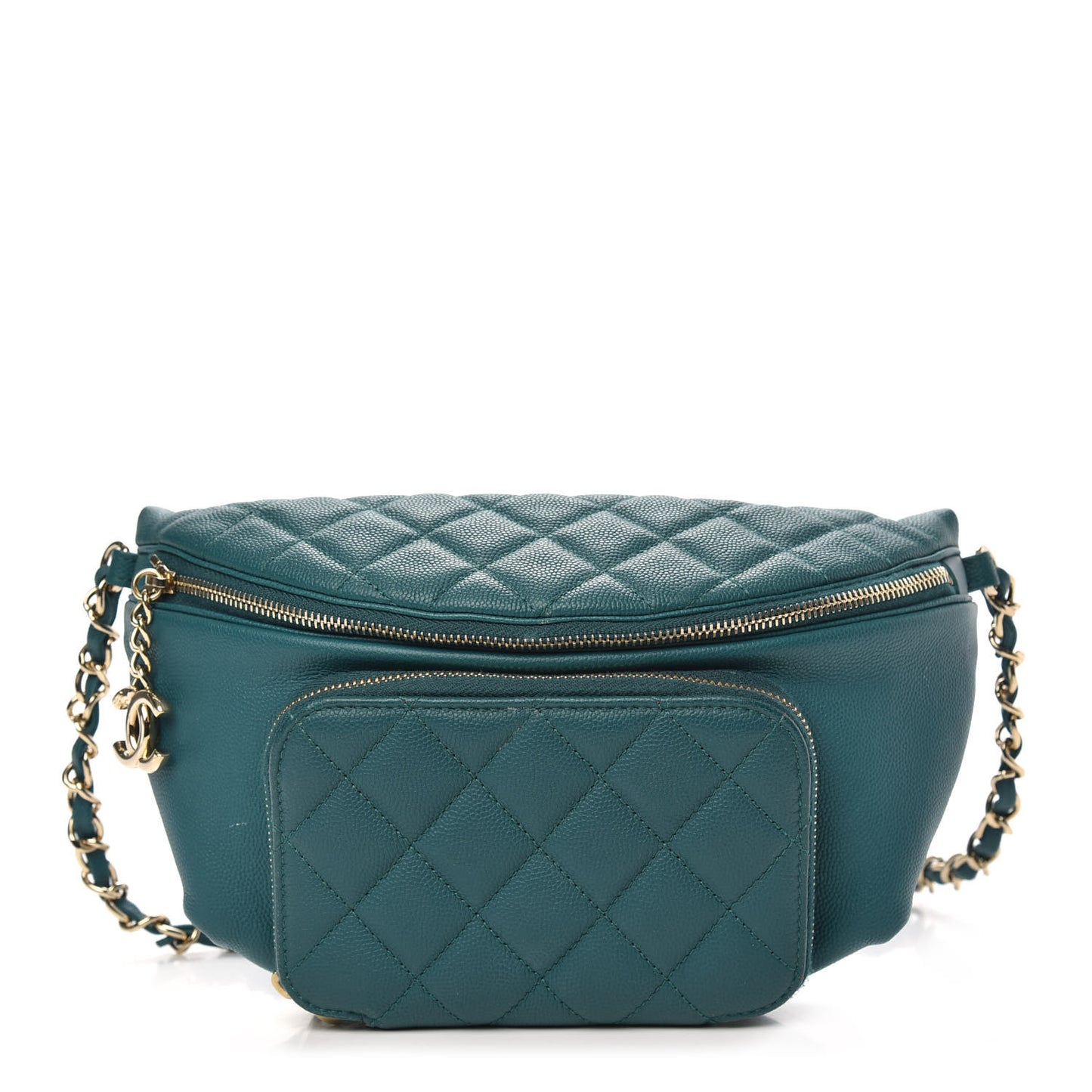 Caviar Quilted Business Affinity Waist Belt Bag Dark Turquoise