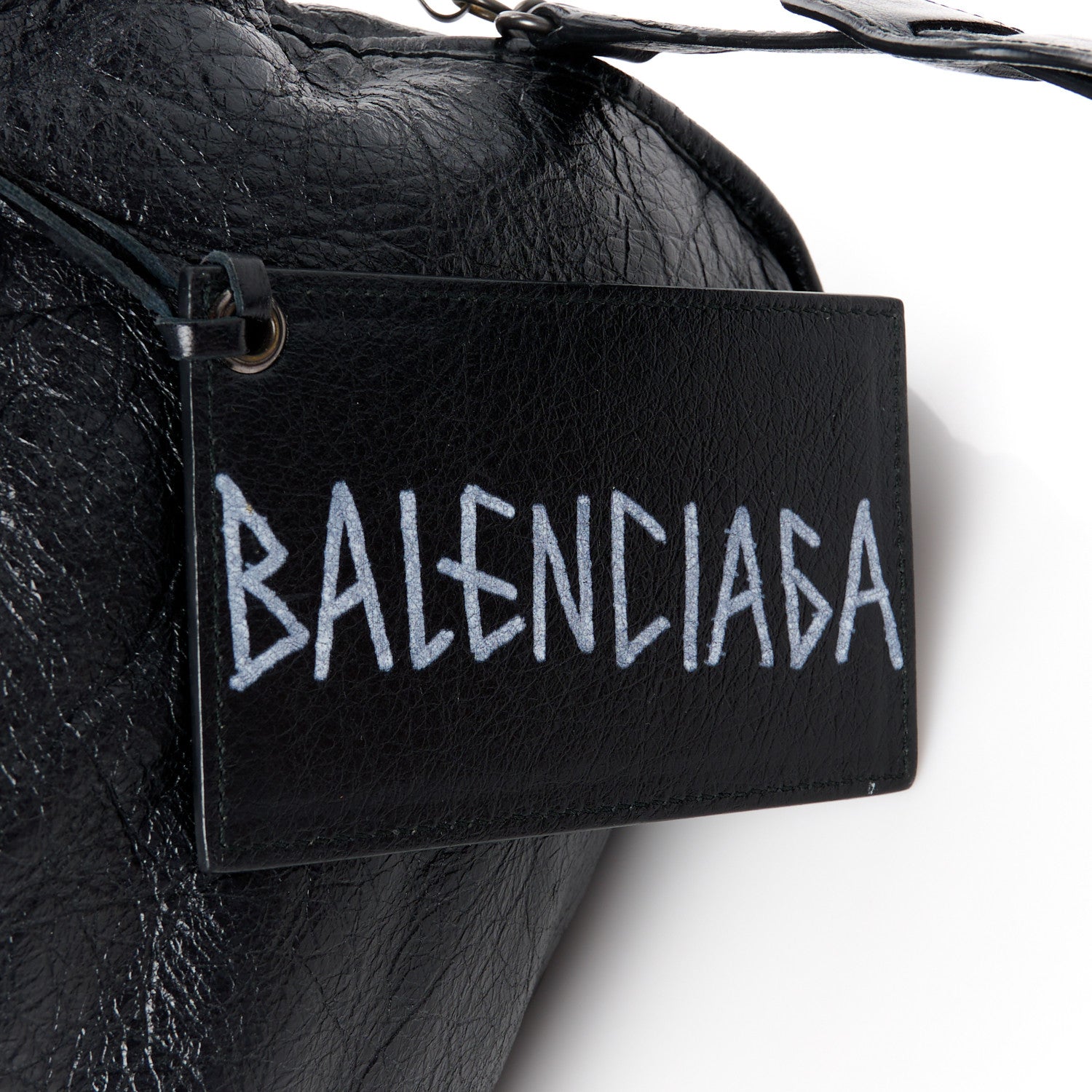 Balenciaga Agneau Arena Graffiti Short Strap Classic Hardware City Black White 9 of 12