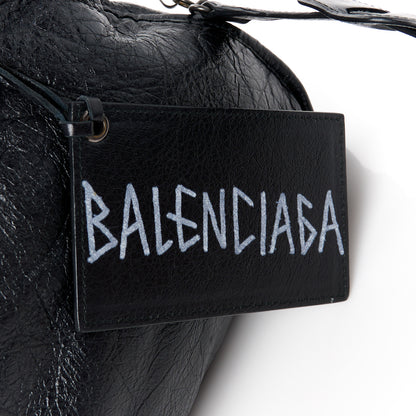 Balenciaga Agneau Arena Graffiti Short Strap Classic Hardware City Black White 9 of 12