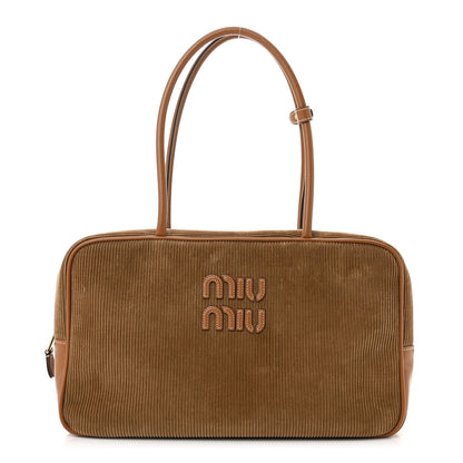 Miu Miu Corduroy Large Beau Top Handle Bag Cinnamon 1 of 9