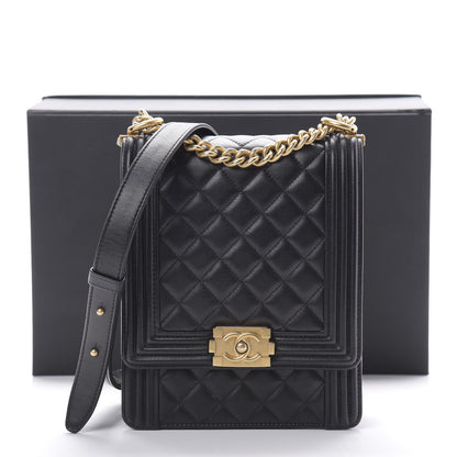 Chanel Calfskin Quilted North South Boy Flap Black 10 of 10