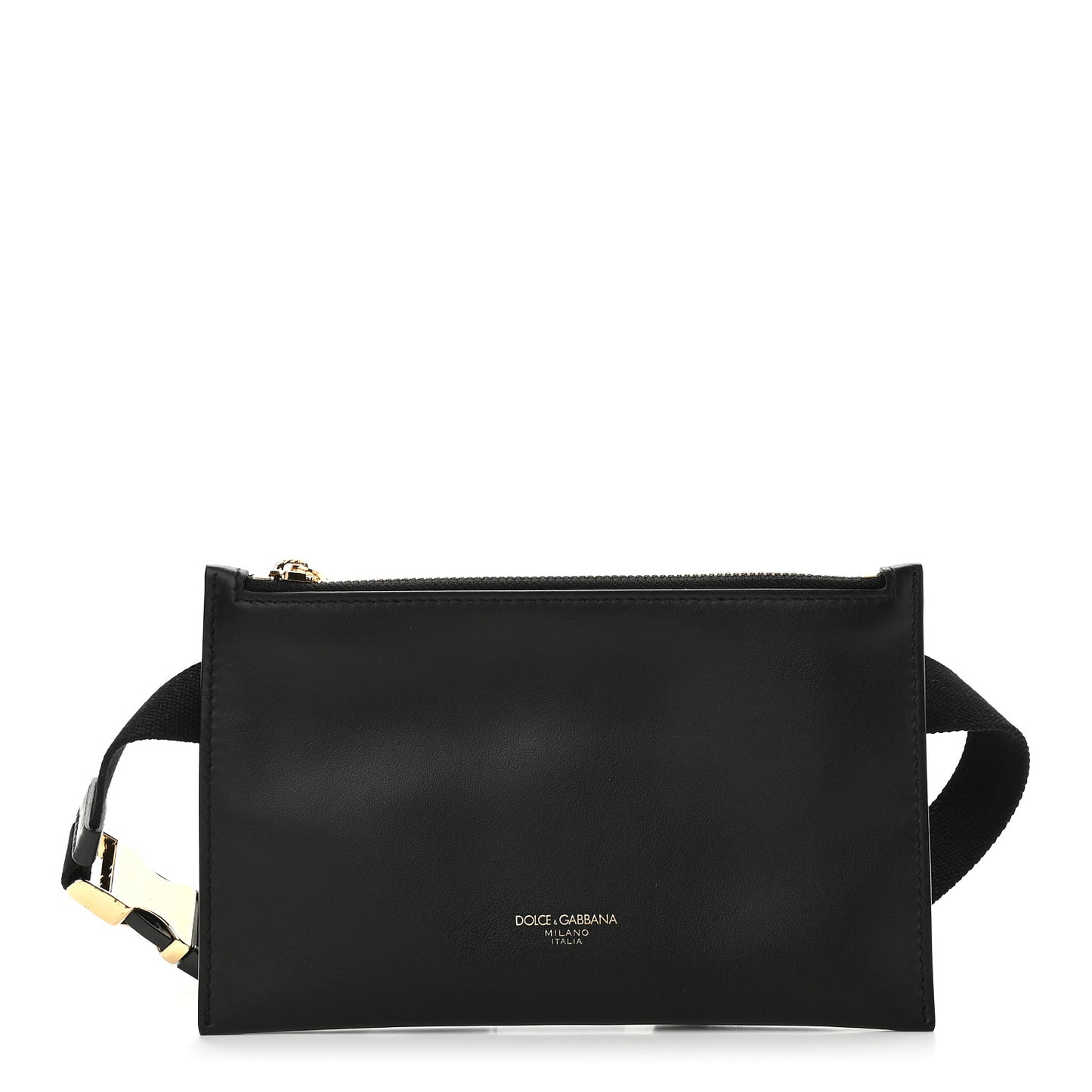 Calfskin Flat Belt Bag Black