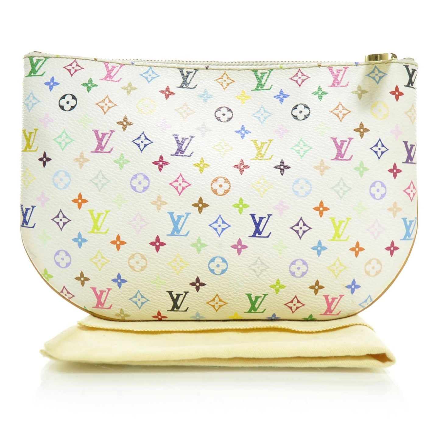 Monogram Multicolor Pochette Plate GM White