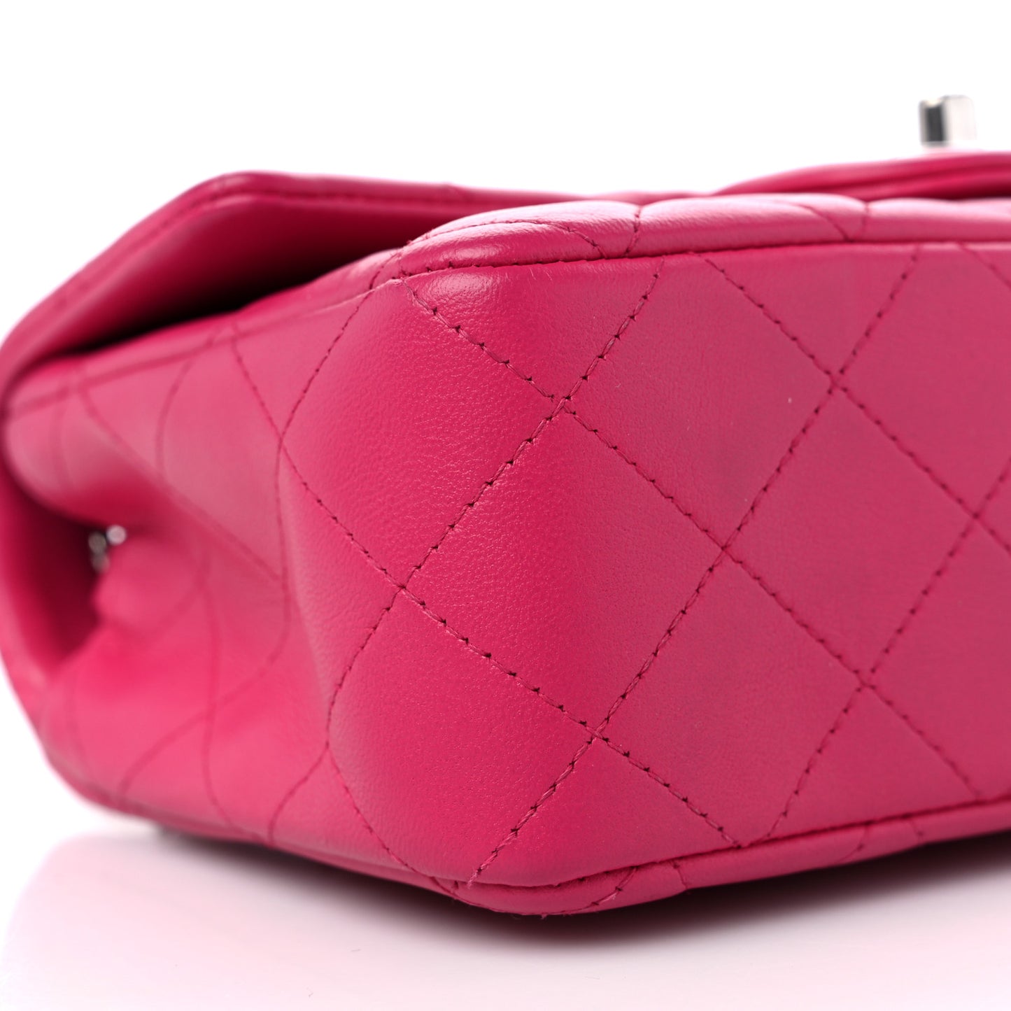 Lambskin Quilted Mini Rectangular Flap Fuchsia