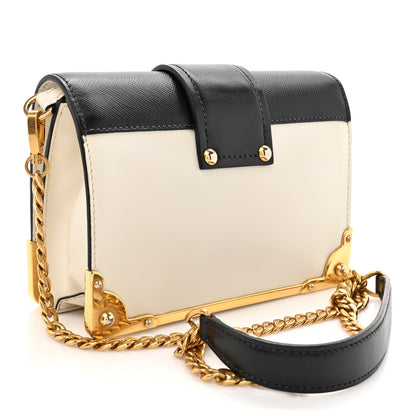 Prada City Calf Saffiano Cahier Bag Talco Black 3 of 13